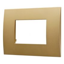 Placca serie Venus, 3 moduli, plastica, oro, compatibile con serie Vimar Arkè Ettroit VA83311