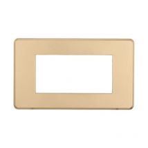 Placca Slim, serie Moon, 4 moduli, plastica, oro, compatibile con serie BTicino Axolute Air Ettroit AN87411