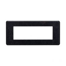 Placca Slim, serie Moon, 6 moduli, plastica, nero brillante, compatibile con serie BTicino Axolute Air Ettroit AN87624