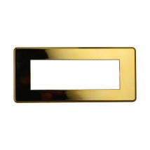 Placca Slim, serie Moon, 6 moduli, plastica, oro lucido, compatibile con serie BTicino Axolute Air Ettroit AN87612