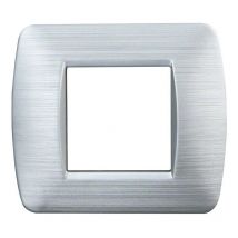 Ettroit Space Series 2p Kunststoffplatte, Farbe Satinsilber, Kompatibel Mit Bticino Living Light Ln85215