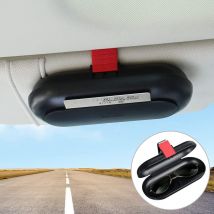 Tui à Lunettes de Voiture, Support de Lunettes de Soleil Extensible pour Pare-Soleil, Multifonction Boîte de Verres de Pare-Soleil de Voiture avec