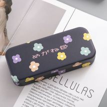 Etui à lunettes, étui à lunettes de soleil, étui à lunettes de soleil, rangement rétro littéraire haut de gamme Bleu