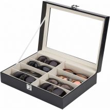 Tui à lunettes Rangement pour lunettes Présentation des lunettes Bote à lunettes en cuir pu étui à lunettes de rangement pour lunettes de soleil avec
