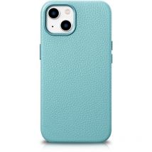 Étui en cuir magnétique pour iPhone 14 avec MagSafe Litchi Premium Leather Case vert