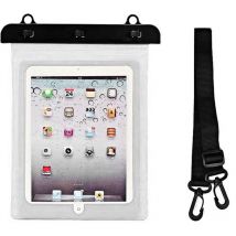Étui pour tablette en PVC imperméable avec sangle extérieure réglable - blanc