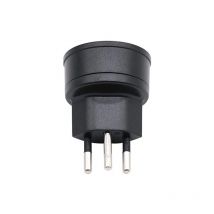 Wddnaot - eu to Switzerland / Liechtenstein 2 Pin Adapter de/fr/it/es 3 Pin Connector for France / Germany Visitor (1 Piece, Black)