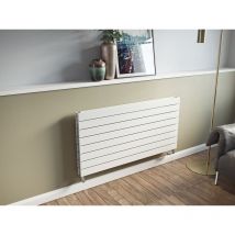 Eucotherm - Mars duo Double Flat Panel Horizontal Designer Radiator White 595mm h x 1800mm w - White