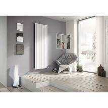 Eucotherm - Mars Single Flat Panel Vertical Designer Radiator Silver 1200mm h x 595mm w - Silver