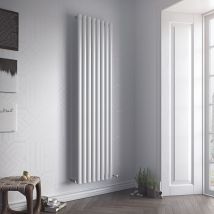 Eucotherm - Nova Tube single Panel Vertical Designer Radiator Textured Matt Anthracite 1800mm h x 294mm w - Textured Matt Anthracite