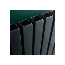 Eucotherm - Vulkan Square Tube single Panel Vertical Designer Radiator Anthracite 600mm h x 1185mm w - Anthracite