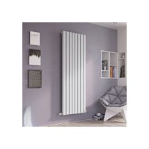 Eucotherm - Vulkan Square Tube single Panel Vertical Designer Radiator White 600mm h x 885mm w - White