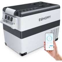 Euhomy - 45L Réfrigérateur Portable de Camping avec Contrôle app, Réfrigérateur à Compresseur avec 12/24V dc & 110-240V ac pour rv, Voyage en