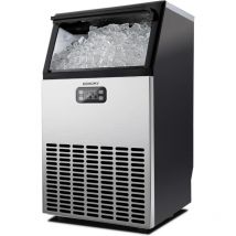 EUHOMY Gewerbliche Eiswürfelmaschine, 45 kg/24 Std. Edelstahl Untertisch-Eismaschine mit 15 kg Eislagerkapazität