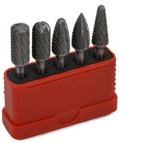 Euroboor - RBS.0510 Potlood frets-Satz – Doppelschnitt - Durchmesser Kopf: 10 mm, Schaft: 6 mm - 5 teiliges Set