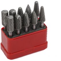 Euroboor - RBS.1010 Rotationsfräserset - Verzahnung Typ Doppelschnitt - Durchmesser Kopf 10 mm - Durchmesser Schaft 6 mm - Verpackt im