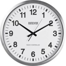 Horloge Murale Eurochron Efwu 9000 Radiopiloté(e) 50.7 Cm X 63 Mm Argent