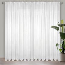 Lucy Tenda In Voile, Tenda Trasparente Con Fettuccia Arricciatenda - 1 Unità, Camera Da Letto, Soggiorno, Cucina, 400 X 300cm, Bianco - Eurofirany