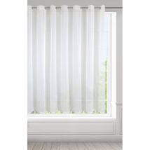 Lucy Tenda in Voile, Tenda Trasparente con occhielli - 1 Unità, Camera da Letto, Soggiorno, Cucina, 400 x 150cm, Bianco - Eurofirany