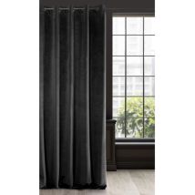 Ria Oscurante, Occhielli-1 Pz, Tenda Extra Lunga, Elegante, Tinta Unita, Soggiorno, Camera Da Letto, Densità 290 G/m², Poliestere, Nero, 140x250 Cm - 