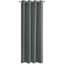 Rideau à 8½illets uni pour chambre à coucher ou salon, polyester, graphite, 140X250CM - Eurofirany