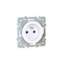 Eur'ohm 60260 2P+T Square 1 outlet - 16A - 250V - White