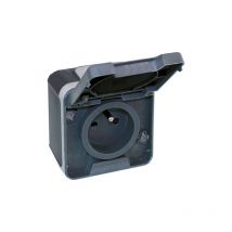 Steckdose 2P+T 16A Aufputz IP55 - OXXO Farbe Grau