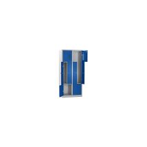 Armadio guardaroba a Z Amsterdam 2 scomparti grigio chiaro e blu genziana – 180 cm x 80 cm x 50 cm – Sicurezza e aerazione