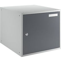 Armadietto con serratura in acciaio verniciato – 350 x 400 x 450 mm – Colore grigio chiaro e grigio basalto – EUROKRAFTBASIC
