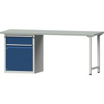 Eurokraft - Anke, Établi, Sur Piétement Série V, 1 Tiroir 180 Mm, 1 Porte