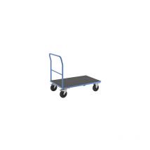 Eurokraftpro - Carro de plataforma manija tubular cubiertas de caucho macizo