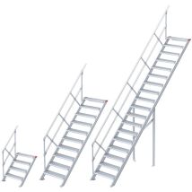 Euroline 510 Treppe 45° 1000mm Stufenbreite 10 Stufen Stahl Gitterrost