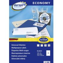 Europe 100 Ela024 Etichetta Universale 105 X 148.5 Mm Carta Bianco 400 Pz. A Tenuta Permanente Stampante A Getto D'Inch