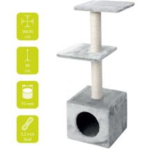 Arbre à chat classique Palazzo 30x30x90 cm Gris - EBI