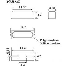Cristal de quartz quarz HC49/SMD CMS-2 3.6864 MHz 18 pF 11.35 mm 4.7 mm 4.2 mm 1 pc(s) Q33563 - Euroquartz