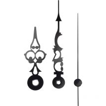 Zeigersatz Antik Aluminium Schwarz Rund