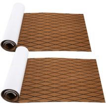 Jopassy - eva teak schiuma barca yacht pavimentazione mat ponte tappeto autoadesivo per barche marina 2X Rhombus 1900x700x6mm Marrone