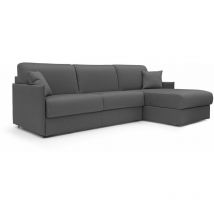 Evans Canapé d'angle convertible en tissu mperméable T13 272 cm Droit (mat. 160x197) anthracite
