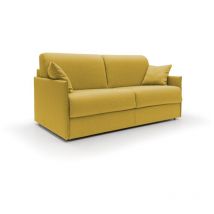 Evans Sofá cama convertible en tela impermeable 149 cm (mat. 120x197) Amarillo