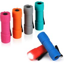 Everbrite - Jeu de Lampe de Poche led 6 Pièces, Lampe Torche avec Poignée Antidérapante pour Travail Cyclisme Camping Lecture Promenade Randonnée, 6