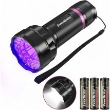 Everbrite - Lampe de Poche uv 2 en 1 Lampe Torche, Lampe Lumière Ultraviolette 395nm et Lumière Blanche 300LM, Lampe Ultraviolet Détecteur d'urine