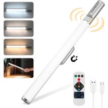 EVERBRITE Lampe Detecteur de Mouvement Interieur, Lampe de Placard Rechargeable, 3 Modes, 2600mAh Batterie, Dimmable, Télécommande, Lumière Réglable