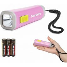 Everbrite - Mini Lampe de Poche led Enfant (Rose), Lampe Torche Enfant avec Poids Léger (46g) et Lumière Jaune, Idéal pour Lecture, Camping,