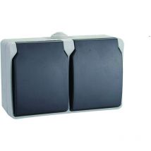 Everflourish - Schutzkontaktsteckdose 2-fach ap Steckdose Aufputz Feuchtraum