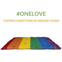 Evergreenweb - Correttore Materasso Matrimoniale 180x200 Alto 7 cm in Memory Foam med Fodera arcobaleno, Topper Letto Coprimaterasso con Imbottitura