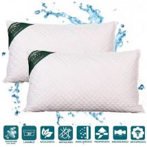Evergreenweb - Cuscini Letto Coppia 40x40 alti 15 cm 2 Guanciali lavabili in Lavatrice Guanciali Cervicali Ortopedici per Dolori Cervicali Cuscini