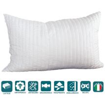 Evergreenweb - Cuscino in Lattice 100% Fiocchi effetto Piuma d'oca Anallergico Traspirante alti 12 cm 42x72