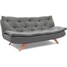 Evergreenweb - Divano 2 posti grigio trasformabile in comodo divano Letto ad una piazza e mezzo con Materasso Futon Moderno Divano Letto Pieghevole