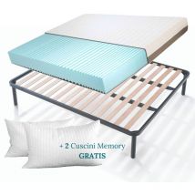 Evergreenweb - Kit Rete e Materasso Singolo 85x195 Memory Foam Alto 20 cm Sfoderabile con Cuscino Gratis, Set Letto - Materasso Effetto Massaggiante
