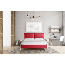 EVERGREENWEB Letto Matrimoniale 160x190cm Moderno Giroletto Imbottito Elegante Struttura in legno, tessuto Sfoderabile idrorepellente rete inclusa,
